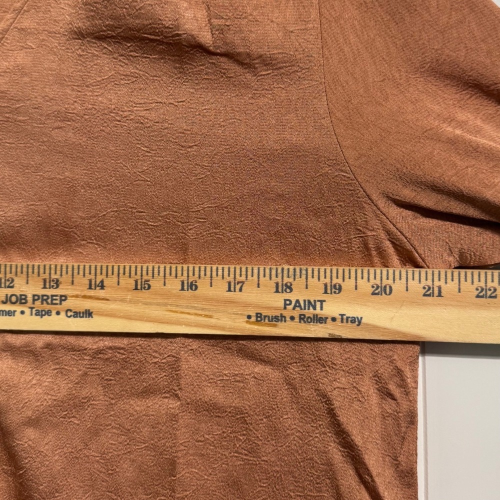 NWT Pleione Size M Rust Textured Blouse V-Neck Boho 70s Festival Western Peasant - Picture 4 of 9